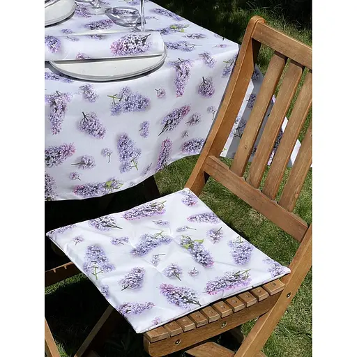 Водоотталкивающая Подушка для стула с 3D принтом Сирень 40х40 см сиреневая 6 шт. - фото 2