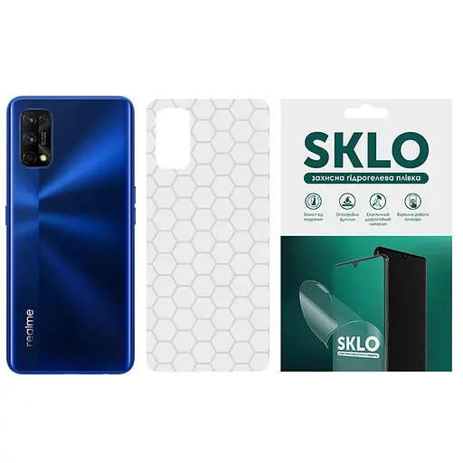Захисна гідрогелева плівка SKLO Back (тил) Transsp. для Realme C11 (2021) Прозорий / Соти Прозорий / Соти