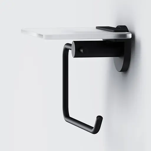 Тримач туалетного паперу з полицею AM.PM X-Joy black A85A341522 Чорний матовий - фото 4