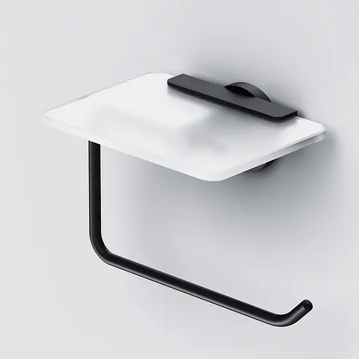 Тримач туалетного паперу з полицею AM.PM X-Joy black A85A341522 Чорний матовий - фото 3