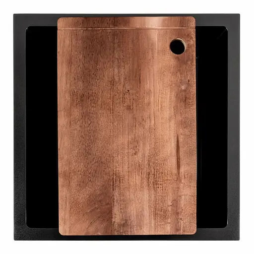 Кухонная мойка PVD черная СМ 44x44 Platinum Handmade (монтаж под столешницу), Черный - фото 7