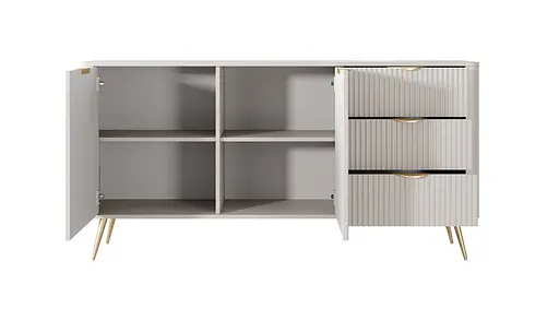 Комод Perfect Home Ланте / Lante 2-дверний з 3 шухлядами і золотими ніжками 2D3S/163 Беж (PFH-091180) - фото 6