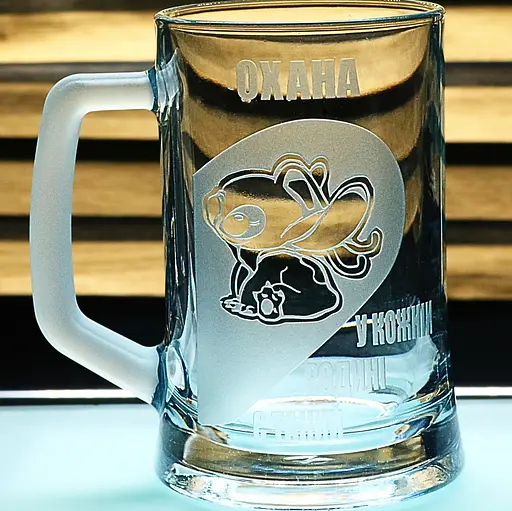 Парні пивні келихи 660 мл Ліло і Стіч з гравіюванням  кружки для закоханих  Іменний подарунок для пари - фото 8