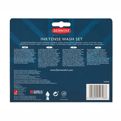 Набор чернильных карандашей Inktense Wash Set в металлическом пенале Derwent - фото 4