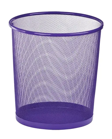 Корзина для бумаг круглая, металлическая, фиолетовая
