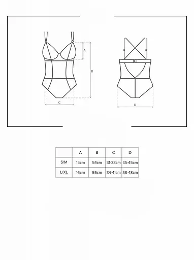 Боді Obsessive 859-TED-1 S/M чорний - фото 7