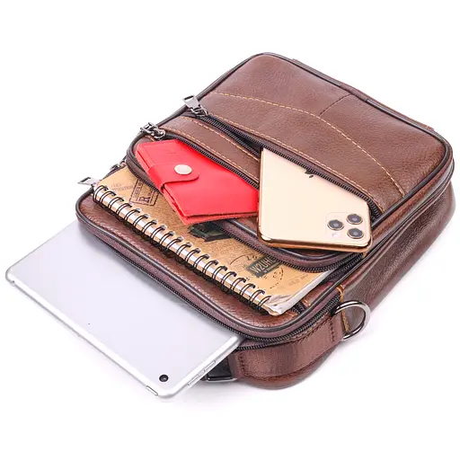 Кожаная сумка мужская Vintage 20х23х7 см sum0022396 - фото 5