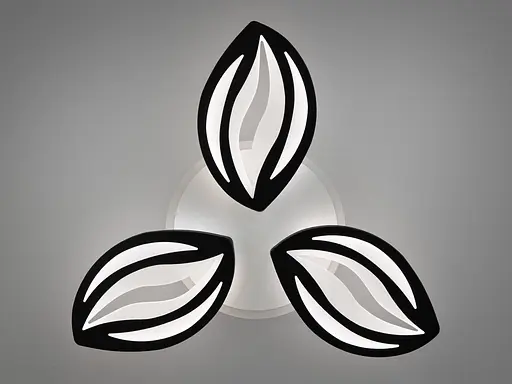 Черный потолочный лед люстра с пультом, димером и подсветкой, 52W - фото 2