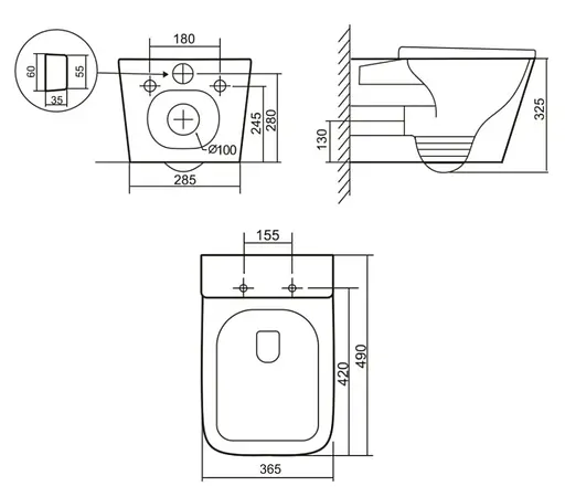 Унитаз подвесной Qtap Tern Ultra Quiet, с сиденьем Slim Duroplast/Soft-close/Quick relase QT17332303ASMR - фото 8