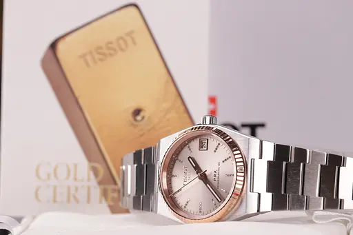 Часы Tissot PRX 35 мм Powermatic 80 Steel & 18k Gold Bezel T931.207.41.336.00 - фото 7