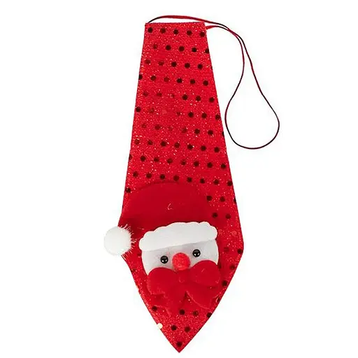 Новорічна краватка з фігуркою "Сніговик" Bambi HH-2(Red) на гумці - фото 1