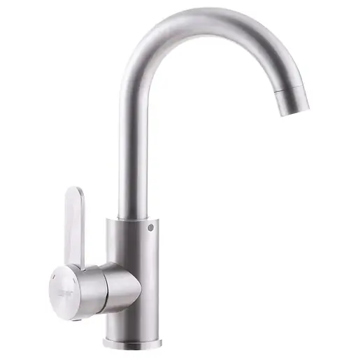 Смеситель для умывальника Zerix SAS-001 ZX3117 Нержавеющая сталь - фото 1