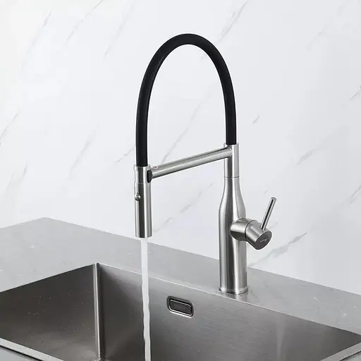 Змішувач для кухні гнучкий вилив збройована сталь Gappo G4098-25 Нержавіюча сталь - фото 4