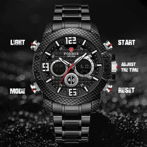 Водостойкие тактические кварцевые часы Lige FoxBox black - фото 6