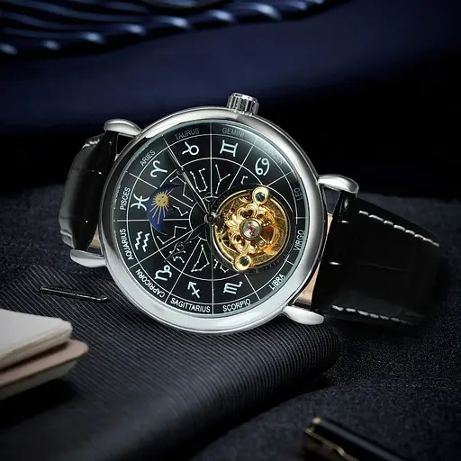 Наручний годинник чоловічий 8271 Silver-Black Winner acs0029762 - фото 4