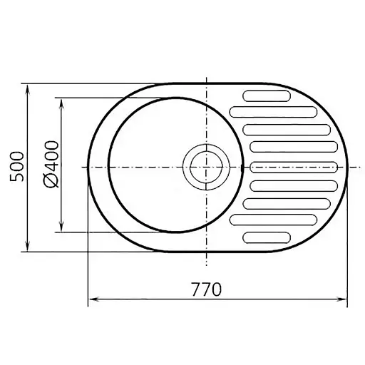 Кухонная мойка из искусственного камня овальная WiZ №13 770х500 мм (Бежевая) - фото 2