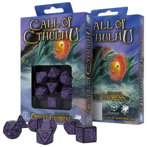 Набір кубиків COC Horror on the Orient Express Black & purple Dice Set , 7 шт. (SCTO05)
