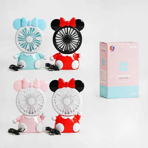 Вентилятор Мишка, аккумулятор 3.7 V, подсветка (В ассортименте) - фото 2
