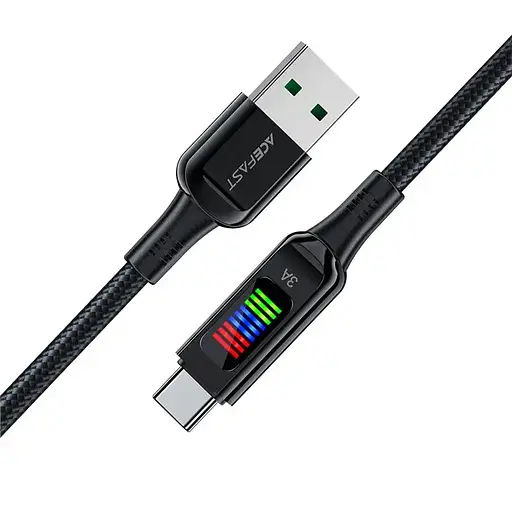Дата кабель Acefast C7-04 USB-A to USB-C zinc alloy (1.2m) Black - фото 4