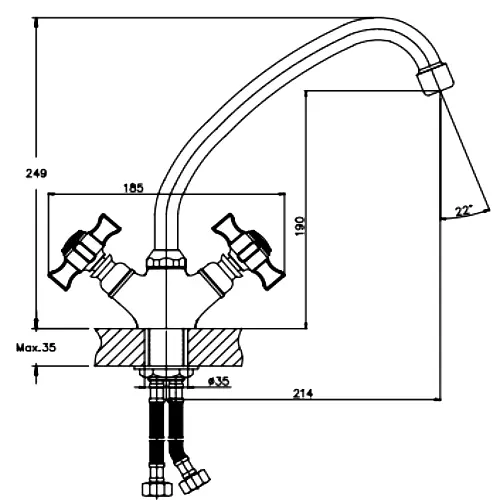 Смеситель для кухни Haiba ZEUS 271 (HB0429) - фото 2