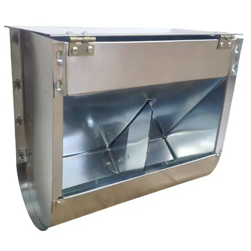 Годівниця для кролів 2 секції 1.7 кг оцинковка 25х11х25 см - фото 1