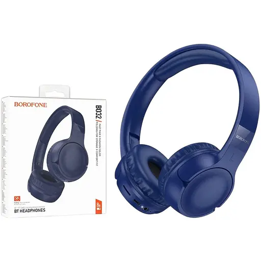 Накладные Stereo наушники Borofone BO32, беспроводные, до 5 часов работы, Bluetooth 5.0, синие