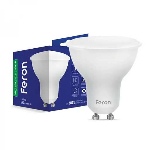 Лампа светодиодная Feron LB-716 MR16 GU10 230V 6 Вт 2700K (25745)