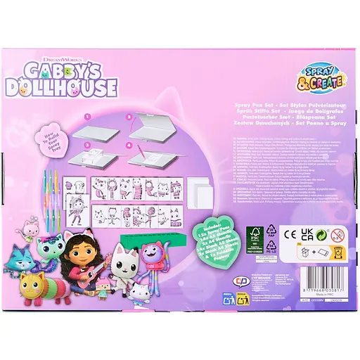 Набір спрей-ручок Gabby's Dollhouse Делюкс з трафаретами (GD23368) - фото 2