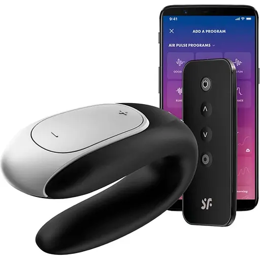 Смарт-вибратор для пар Satisfyer Double Fun Partner Vibrator Black SO5058 (95355) - фото 2