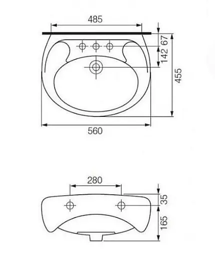 Умивальник меблевий Cersanit Eko 55 см з отвором Білий K07-028 30412 - фото 3