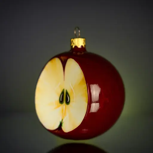 Ялинкова прикраса Різдвяні історії Половина червоного яблука скло (4820001046267) - фото 3