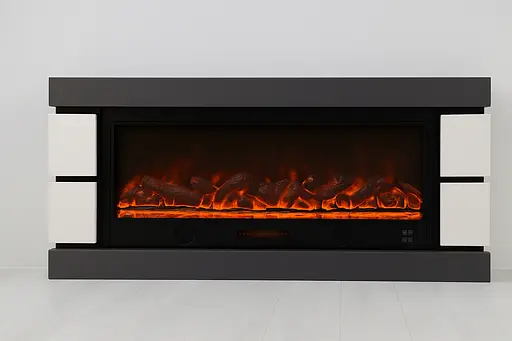 Електричний камін Logos Long 158 1500Вт Bluetooth звук потріскування дров Gray with white (10080145) - фото 3