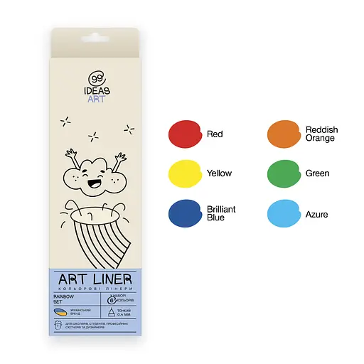 Набір кольорових лінерів, 6 кольорів, 6 set Rainbow, IDEA10-AL6RAINB, 99IDEAS