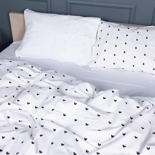 Простыня MirSon Сатин 22-1390 Hearts and Dreams 200x220 см (2200010563757) - фото 3