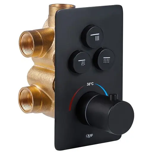 Смеситель термостатический для душа Qtap Votice 6443T105NKB скрытого монтажа - фото 1