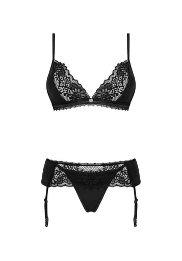 Комплект білизни Obsessive Maderris M/L чорний - фото 5