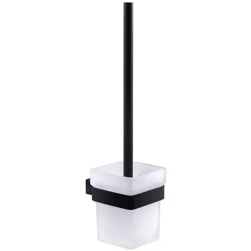 Ершик для унитаза настенный Kroner KRP Edelstahl Kubus - SCH3910 CV025649, Черный матовый - фото 1
