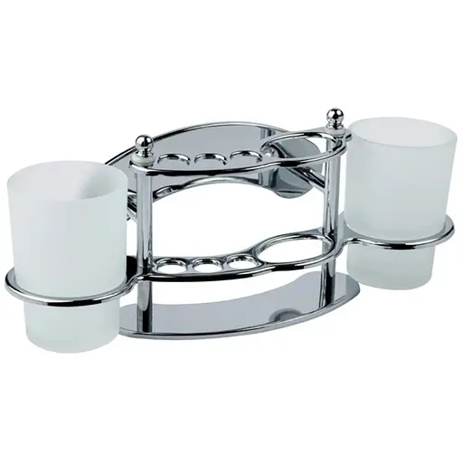 Стакан двойной с держателем зубных щеток для ванной комнаты Kroner KRM Rizze - ACC311 (CV022906) - фото 1