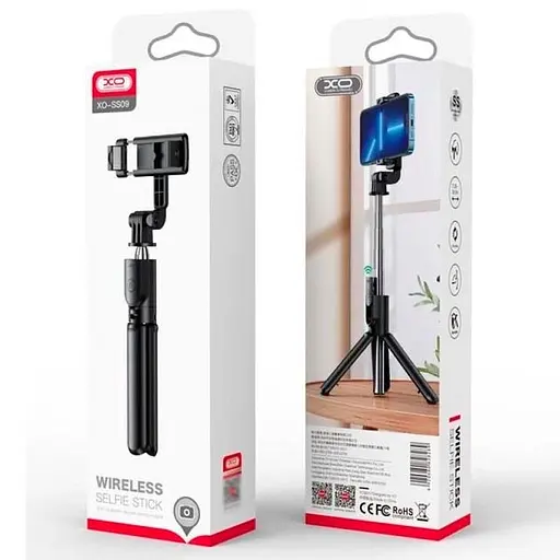 Монопод - штатив для селфи с пультом XO SS09 Multifunctional remote control selfie-stick черный - фото 7