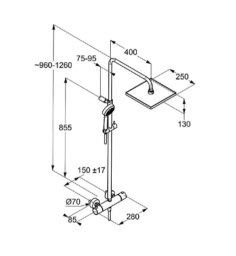 Душова система з термостатом Kludi Logo 6809805-00 - фото 2