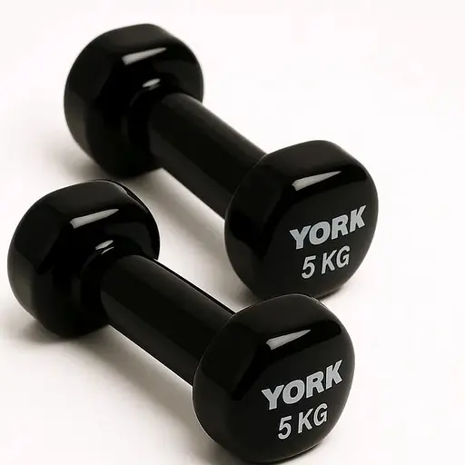 Гантели для фитнеса York Fitness виниловые круглые 2х5кг черный