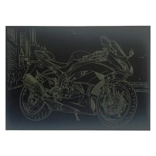 Гравюра А4 "Мотоцикл" Danko Toys ГрА4-11з эконом вариант в пакете 29,7х21 см - фото 1