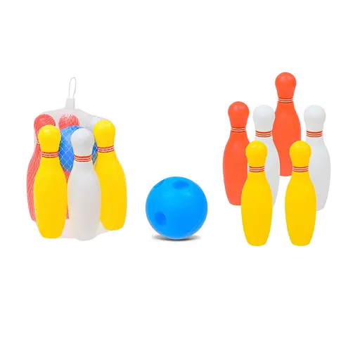 Детский игрушечный Боулинг Bambi 6805, 6 кеглей, 1 мяч - фото 1