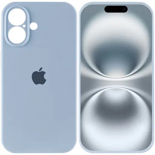 Чехол Epik Silicone Case Full Camera Protective (AA) для Apple iPhone 16 (6.1) Голубой/Sweet Blue - фото 4