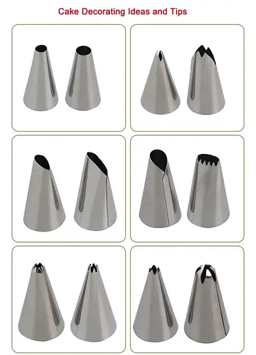 Набір із 23 кондитерських насадок із нержавіючої сталі з перехідником, A-plus 85475 - фото 6