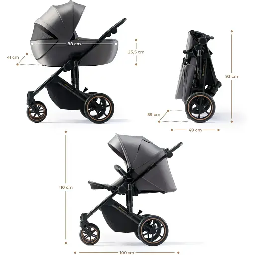 Універсальна коляска 2 в 1 Kinderkraft Prime 2 Shadow Grey (KSPRIM02GRY2000) - фото 4