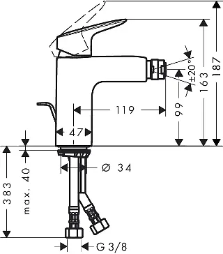 Смеситель для биде Hansgrohe Logis 71200000 Хром - фото 2