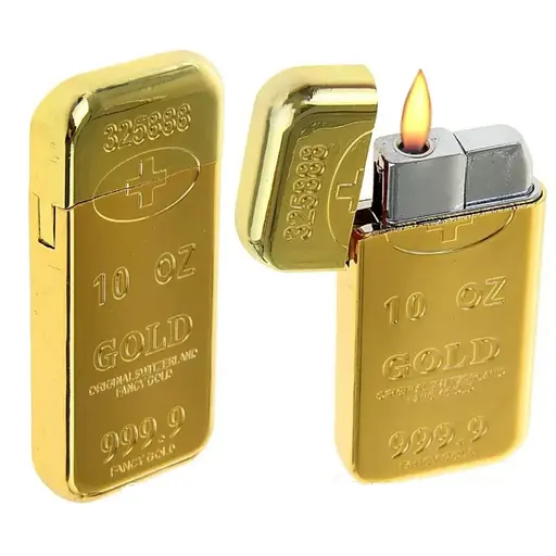Газова запальничка турбо полум'я Gold Злиток золота №4438 (do320)