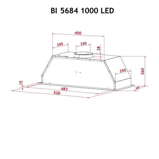 Вытяжка полновстраиваемая PERFELLI BI 5684 BL 1000 LED - фото 10
