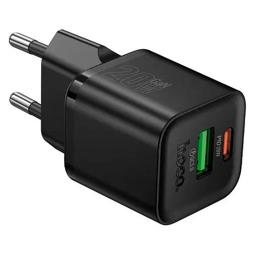 Адаптер сетевой HOCO Ingenious PD Charger N65 1USB/Type-C, 20W/3A, PD/QC| - фото 1